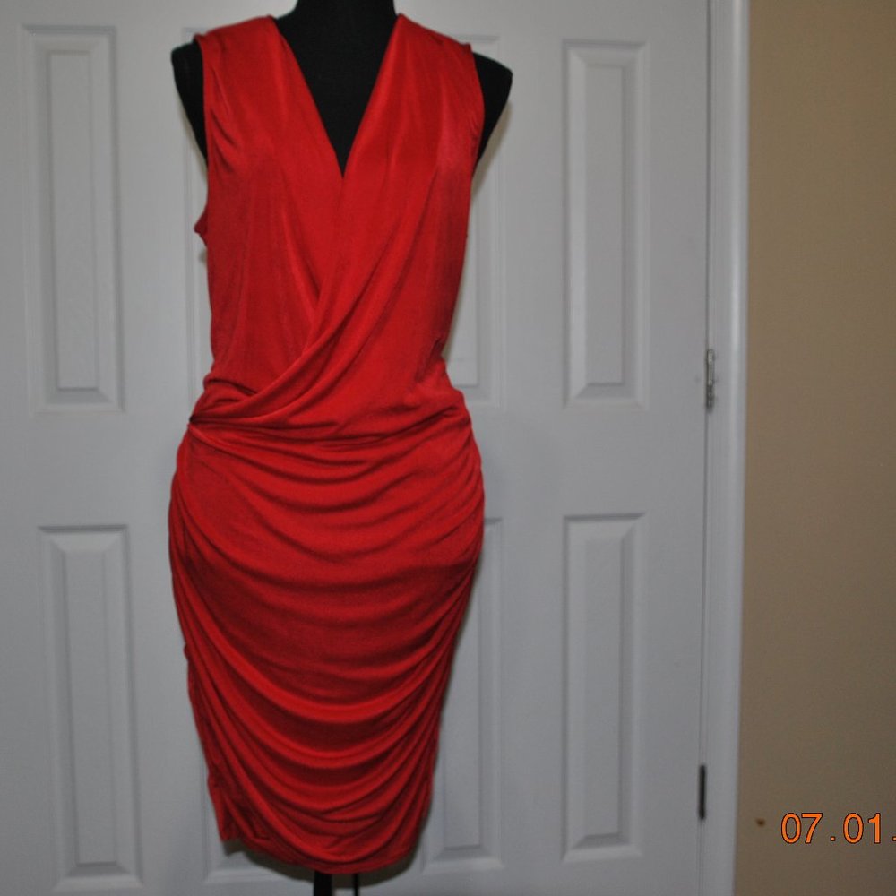 Fashion Nova Red Scrunch Dress